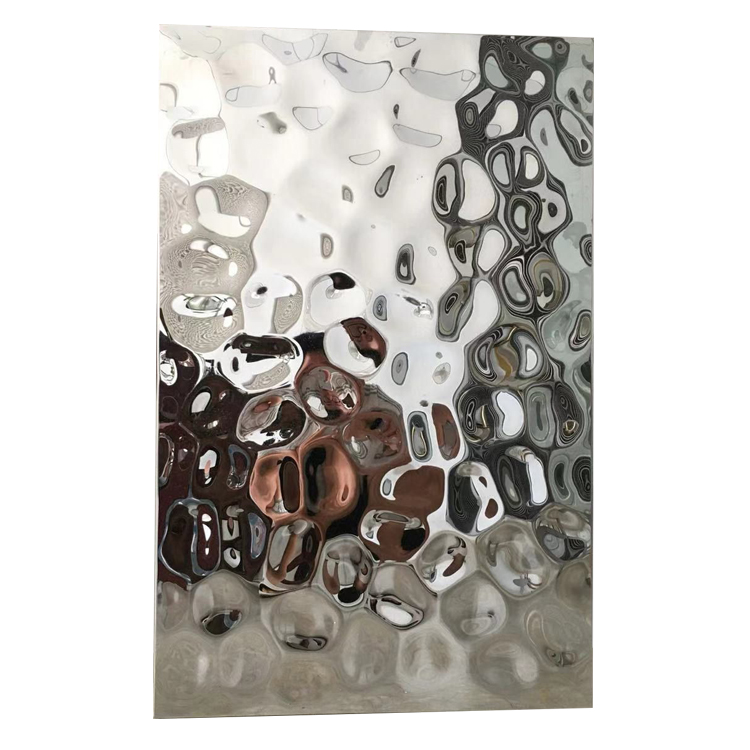 High Quality Color Coated 201 Mirror Water Ripple Stainless Steel Sheet for Wall Ceiling Decoration