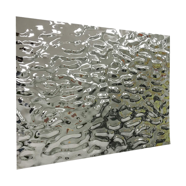 High Quality Color Coated 201 Mirror Water Ripple Stainless Steel Sheet for Wall Ceiling Decoration